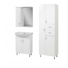 Комплект мебели для ванной комнаты Базис 60 с умывальником Артеко 60 (Cersanit) + пенал 60 Базис ПіК