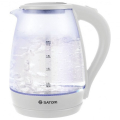 Чайник электрический стеклянный 1.8 л Satori SGK-4105-WT White Дубно