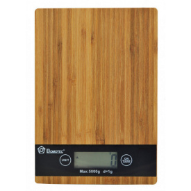 Кухонные электронные деревянные весы Domotec MS-A до 5 кг Коричневый (258683)