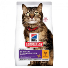 Корм Hill's Science Plan Feline Adult Sensitive Stomach & Skin сухой для кошек с чувствительным пищеварением-7 кг (052742023137) Черновцы