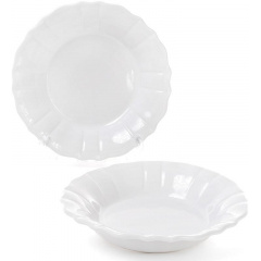 Набор Bona 6 глубоких тарелок Leeds Ceramics SUN диаметр 23см каменная керамика Белые DP40161 Кропивницький