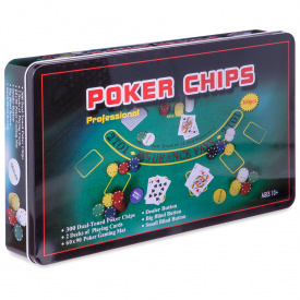 Покерный набор в металлической коробке-300 фишек SP-Sport IG-4394