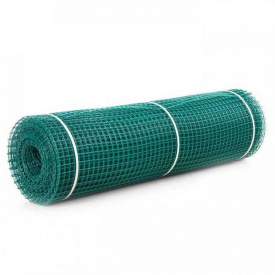 Сетка для ограждения пластиковая Клевер 20х20 мм клетка 1х20 м Темно-зеленая