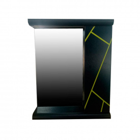 Зеркало с полками Mikola-M Plastic 2.1 Антрацит grey yellow правый 80 см