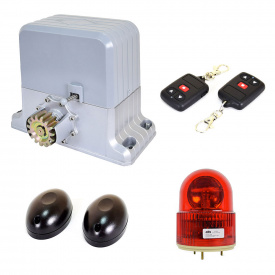 Комплект автоматики для откатных ворот весом до 1800 кг Weilai DGY1800Pro kit с сигнальной лампой и ИК-барьером
