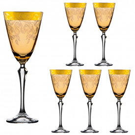Набор бокалов для вина Lora Золотистый H80-070 190ml