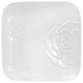 Набор Bona 2 фарфоровые подставные тарелки Rose 30x30см Белый фарфор DP40184