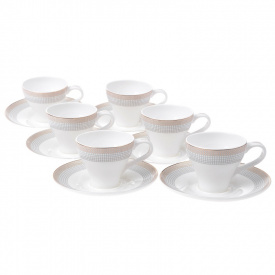 Набор кофейных чашек с блюдцами Lora Белый H15-016 120ml