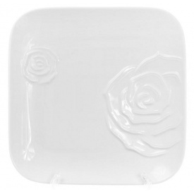 Набор Bona 3 фарфоровые обеденные тарелки Rose 25x25см Белый фарфор DP40185