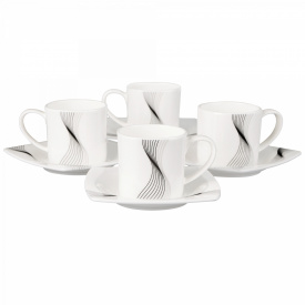 Набор кофейных чашек с блюдцами Lora Белый H15-002 120ml
