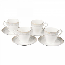 Набор чайных чашек с блюдцами Lora Белый H15-017 220ml