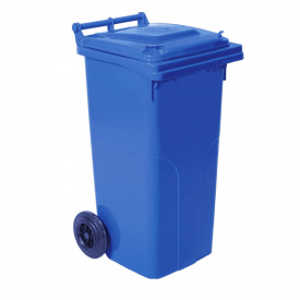 Бак для сміття на колесах із ручкою Алеана 120л синій