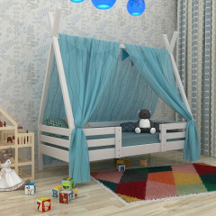 Біле ліжечко Будиночок Вігвам-2 дерев'яне 80х190 мм для дівчинки Чернігів