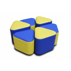 Бескаркасные пуфы набором из 6-ти модулей НУШ для развлекательного центра и детского сада Желто-Синий (50956)