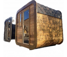 Sauna Cube Quadro Old Wood 2,35x2,0m Thermowood Production