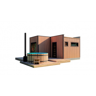 Модульний будинок-лазня 5,0х4,7м Sauna House 8 під ключ від виробника Thermowood Production