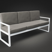 Трехместный диван Tenero Час-Пик 2130 мм мягкие сидушки на металлокаркасе для сада для кафе