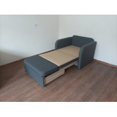 Крісло-ліжко розкладне Ельф-80 см м'яке в тканині сірого кольору Ужгород