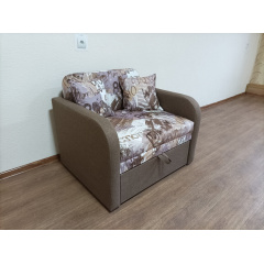 Крісло-ліжко розкладне Ельф-80 см м'яке в тканині сірий+принт Київ
