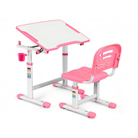 Детская растущая парта со стульчиком Evo-kids Evo-07 комплект для дома розового цвета для девочки