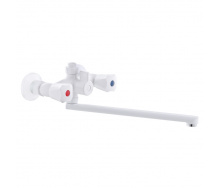 Змішувач для ванни PLAMIX Omega-140 White (без шланга та лійки) (PM0558)