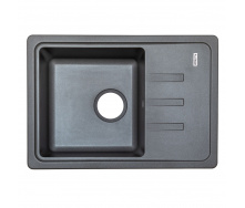 Мойка гранитная для кухни Platinum 6243 LIANA матовая Черный металлик