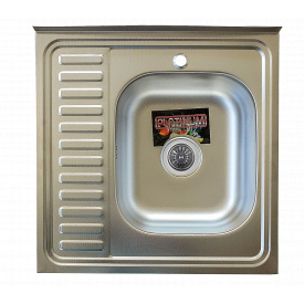 Мойка кухонная из нержавеющей стали Platinum 6060 R ДЕКОР 07 / 160