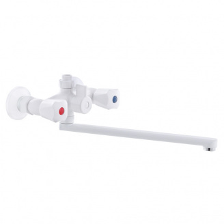 Змішувач для ванни PLAMIX Omega-140 White (без шланга та лійки) (PM0558)