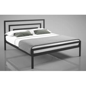 Ліжко двоспальне Вереск Тенеро 180х200 см металеве чорне в стилі Лофт