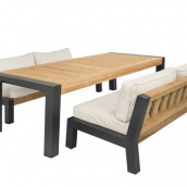 Комплект мебели из дуба обеденный стол и два дивана JecksonLoft Натан 0219