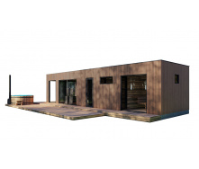 Будинок-лазня 12,0х3,5м оздоблення терморейка Sauna House 4 під ключ від виробника Thermowood Production