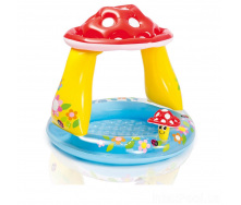 Детский надувной бассейн Intex 57114-2 Грибочек 102 х 89 см с шариками 10 шт подстилкой насосом