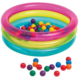 Бассейн надувной Intex С мячиками 86x25 см Разноцветный (48674)