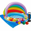 Детский надувной бассейн Intex 57424-2 Винни Пух 102 х 69 см c навесом с шариками 10 шт подстилкой насосом Житомир
