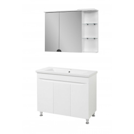 Комплект мебели для ванной комнаты Пектораль 100 белый с умывальником COMO 100