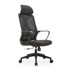 Кресло офисное Монеро Richman хром сетчатое черное с подголовником