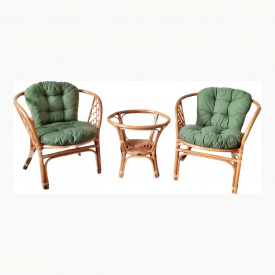 Комплект ротанговой мебели Cruzo Bahama-terrace - 2 кресла и кофейный столик со стеклом
