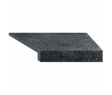 Aquaviva Угловой Г-образный элемент бортовой плитки Aquaviva Granito Black, 595x345x50(20) мм (правый/45°)
