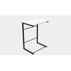Столик приставной Терри Ferrum-decor 650x440x330 Черный металл ДСП Белый 16 мм (TERR001) Гайсин