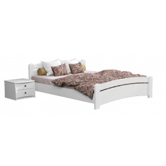Біле ліжко двоспальне Estella Венеція 160х200 см дерев'яне з бука Надвірна