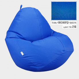 Бескаркасное кресло мешок груша Овал Coolki XL 85x105 Синий (Оксфорд 600D PU)