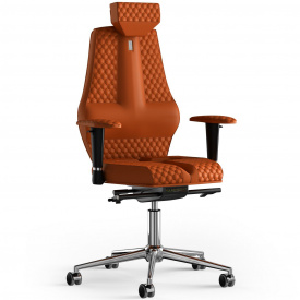 Кресло KULIK SYSTEM NANO Экокожа с подголовником со строчкой Оранжевый (16-901-WS-MC-0210)