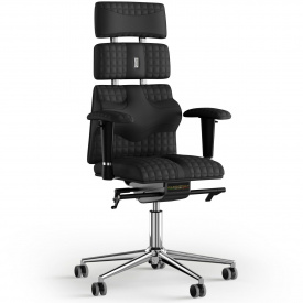 Кресло KULIK SYSTEM PYRAMID Экокожа с подголовником со строчкой Черный (9-901-WS-MC-0201)