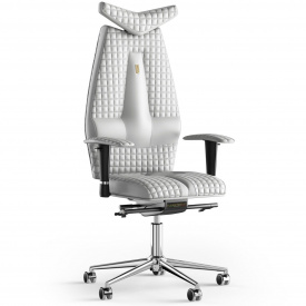 Кресло KULIK SYSTEM JET Кожа с подголовником со строчкой Белый (3-901-WS-MC-0102)