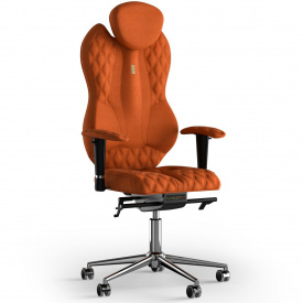 Кресло KULIK SYSTEM GRAND Ткань с подголовником со строчкой Оранжевый (4-901-WS-MC-0510)