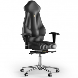 Кресло KULIK SYSTEM IMPERIAL Кожа с подголовником со строчкой Черный (7-901-WS-MC-0101)