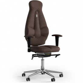Кресло KULIK SYSTEM GALAXY Ткань с подголовником со строчкой Шоколадный (11-901-WS-MC-0504)
