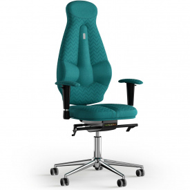 Кресло KULIK SYSTEM GALAXY Ткань с подголовником со строчкой Аквамарин (11-901-WS-MC-0512)