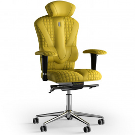 Кресло KULIK SYSTEM VICTORY Экокожа с подголовником со строчкой Желтый (8-901-WS-MC-0211)