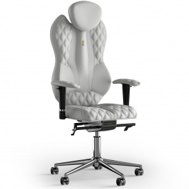 Кресло KULIK SYSTEM GRAND Экокожа с подголовником со строчкой Белый (4-901-WS-MC-0202)